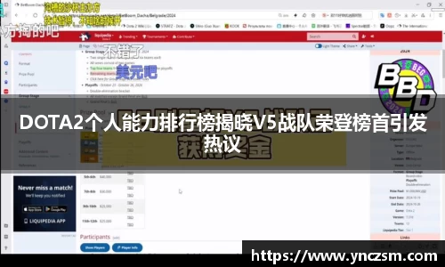 DOTA2个人能力排行榜揭晓V5战队荣登榜首引发热议