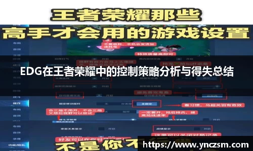 EDG在王者荣耀中的控制策略分析与得失总结